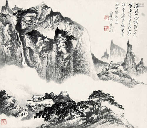 郑午昌 （1894-1952） 山水 水墨纸本镜片