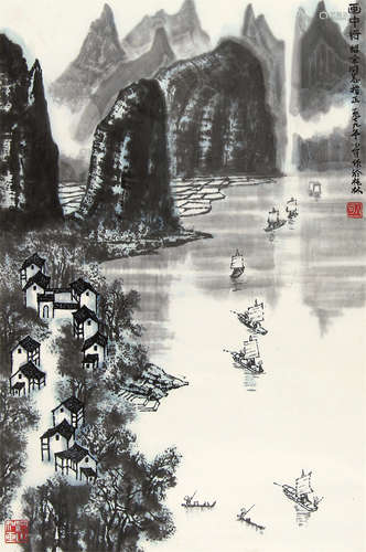 李小可 （b.1944） 画中行1979年作 设色纸本立轴