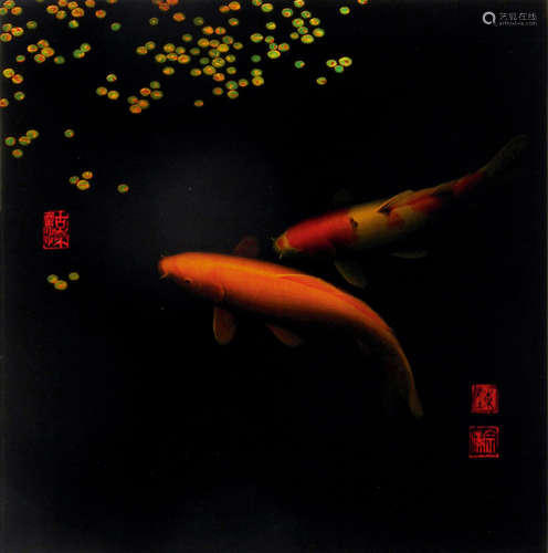 陈宗湍 （b.1975） 锦鲤 大漆