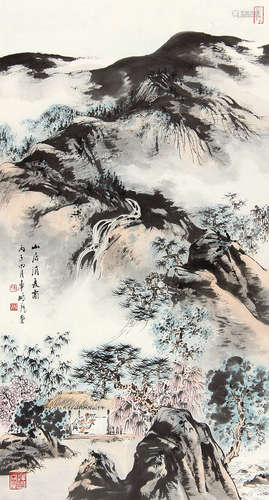 车鹏飞 （b.1951） 山居消夏图1984年作 设色纸本立轴