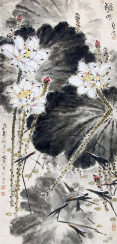 郑乃珖 （1911-2005） 清气 设色纸本立轴
