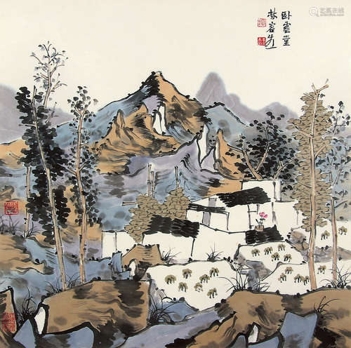 林容生 （b.1958） 山水 设色纸本镜框