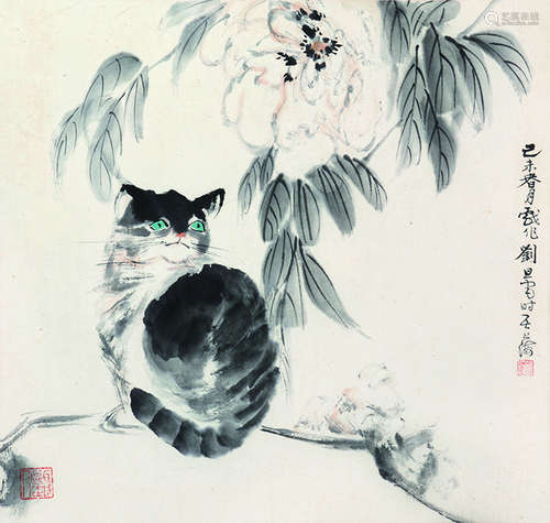 刘旦宅 猫 立轴 纸本