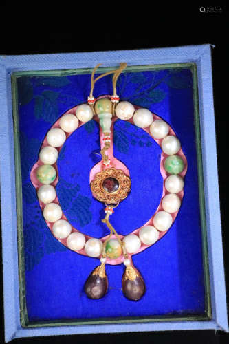 17-19TH CENTURY, A STRING OF OLD PEARL HAND PIECE, QING DYNASTY