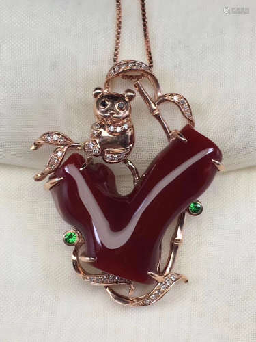 A JAPAN RED CORAL BLOOD RED PENDANT