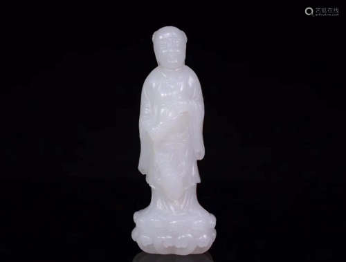 17TH-19TH CENTURY, A FIGURE DESIGN HETIAN JADE ORNAMENT, QING DYNASTY