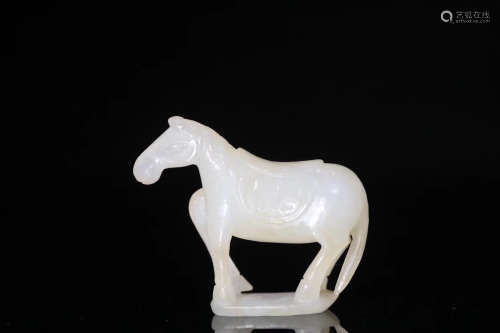 A HORSE DESIGN HETIAN JADE ORNAMENT