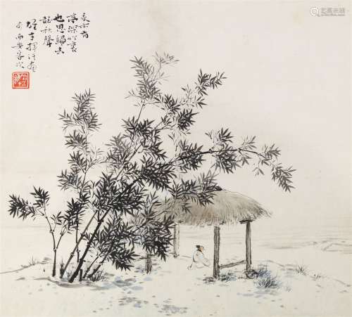 黎雄才（1910～2001） 赏竹图 镜片 设色纸本