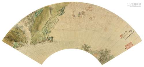 钱杜 戊子（1828）年作 钟馗云游 镜片 设色笺纸