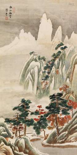 潘素（1915～1992） 秋山初雪 镜片 设色绢本