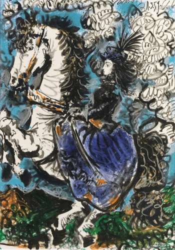 毕加索 紫衣骑士 纸本版画