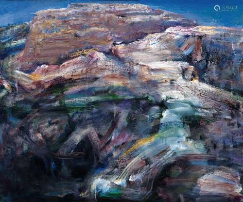丁方 2002年作 山系列之抒情诗风景 布面油画