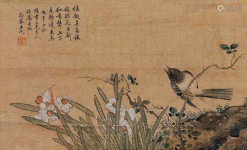 王武（1632～1690） 花鸟 镜片 绢本