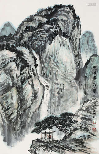 方济众（1923～1987） 山水 立轴 纸本