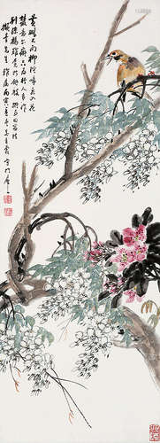 吴青霞（1910～2008） 花鸟 立轴 纸本