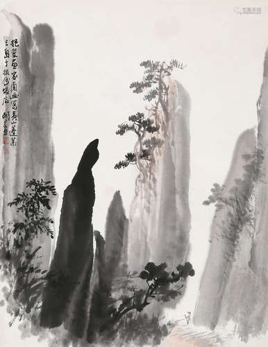 胡若思（1916～2004） 山水 立轴 纸本