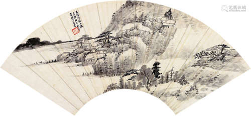 萧俊贤（1865～1949） 山水 扇片 纸本