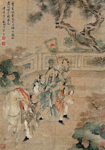 上官周（1665～1752） 太白醉归 立轴 纸本