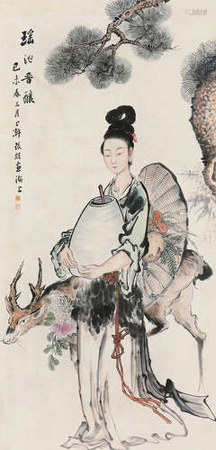 张经（1492～1555） 瑶池晋酿 立轴 纸本