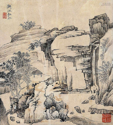 弘仁（1610～1664） 山水 立轴 纸本