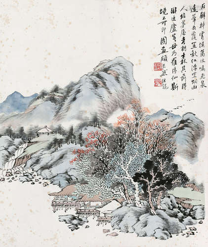 汪琨（1877～1946） 山水 立轴 纸本