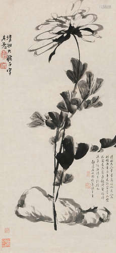 石涛（1642～约1707） 花卉 立轴 纸本