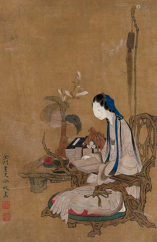 冷枚（约1670～1742） 仕女 连框 绢本