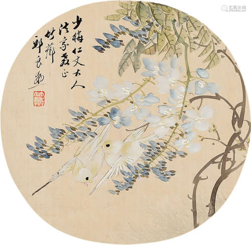 邱良勋（清） 花鸟 扇片 纸本