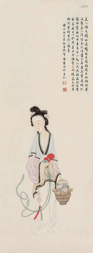 汪圻（1776～1840） 仕女 立轴 纸本