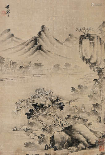 董其昌（1555～1636） 山水 镜片 纸本