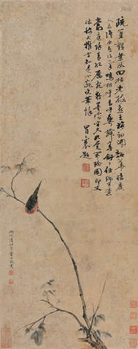 董小宛（1624～1651） 花鸟 立轴 纸本