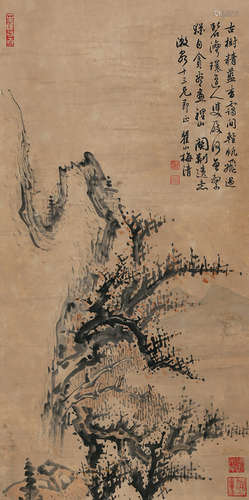 梅清（1623～1697） 山水 立轴 纸本