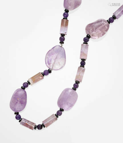 Amethyst and Black Spinel Necklace