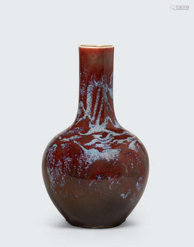 Late Qing/Republic period A transmutation glazed stick-neck vase, tianqiuping