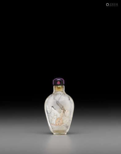 Ye Zhongsan, 1905 An inside-painted rock crystal snuff bottle