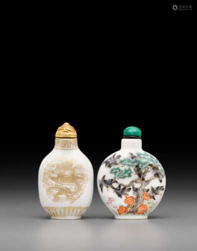 Imperial, Guangxu marks and of the period, 1875-1908 Two fine porcelain snuff bottles