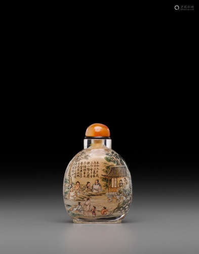 Liu Shouben (b. 1943), 1990 An inside-painted rock crystal snuff bottle