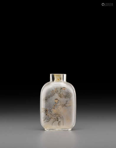 Beijing School, late Qing/Republic period An inside-painted glass snuff bottle