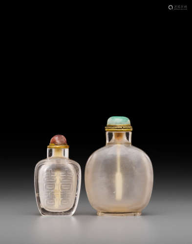 18th/19th century Two rock crystal snuff bottles