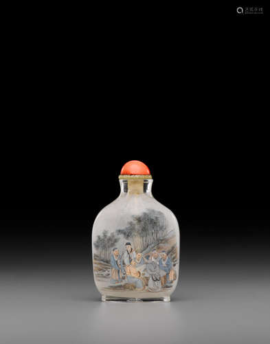 Bi Rongjiu (1874-1925), 1924 An inside-painted glass snuff bottle