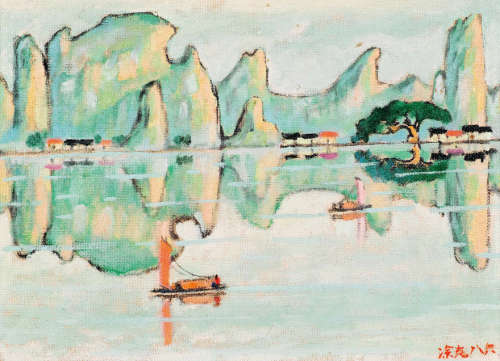 涂克（1916～2012） 1986年作 桂林山水 油彩 纸本