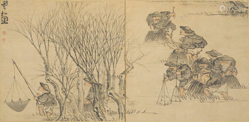 Fishermen   Attributed to Min Zhen (1730-1788)