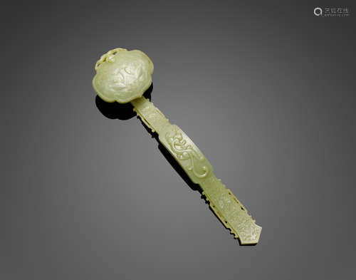 A yellow jade ruyi scepter