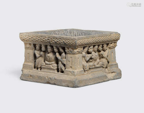 Ancient region of Ganhara, 2nd/3rd century A schist stupa base with reliefs of Buddha