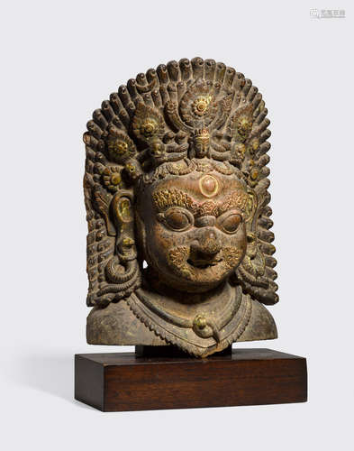 Nepal, 16th/17th century A wood Bhairava mask