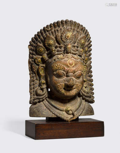 Nepal, 16th/17th century A wood Bhairava mask