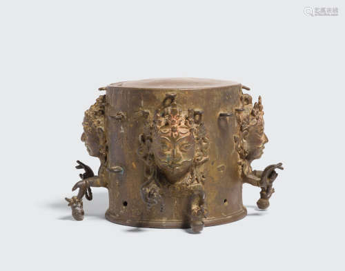 Nepal, 18th century A copper alloy mukhalinga