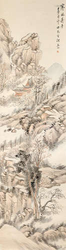 Solitary Temple in Wintry Forest Ren Yu (1853-1901)