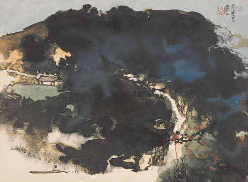 A set of five lithographs Zhang Daqian (1899-1983)