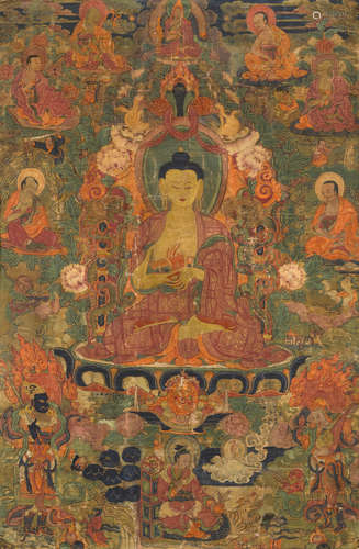 Central Tibet, mid-18th century A THANGKA OF DIPANKARA BUDDHA